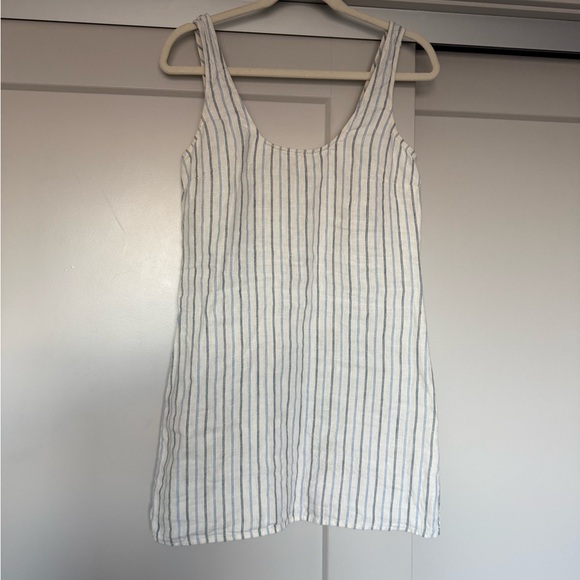Reformation Linen Blue and White Striped Mini Dress - Picture 6 of 8